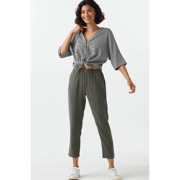 NWT Vetta Capsule The Tencel Tapered Pull On Pants Olive Green Women's Size XL - Picture 1 of 11
